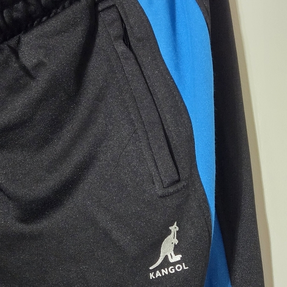 NWT Kangol Mens XXL Black Blue Stripe Track Pants Streetwear Joggers Retro NY - Picture 2 of 13